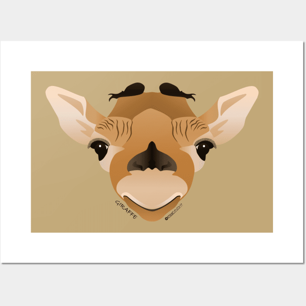 Baby Giraffe Face Wall Art by FunkilyMade